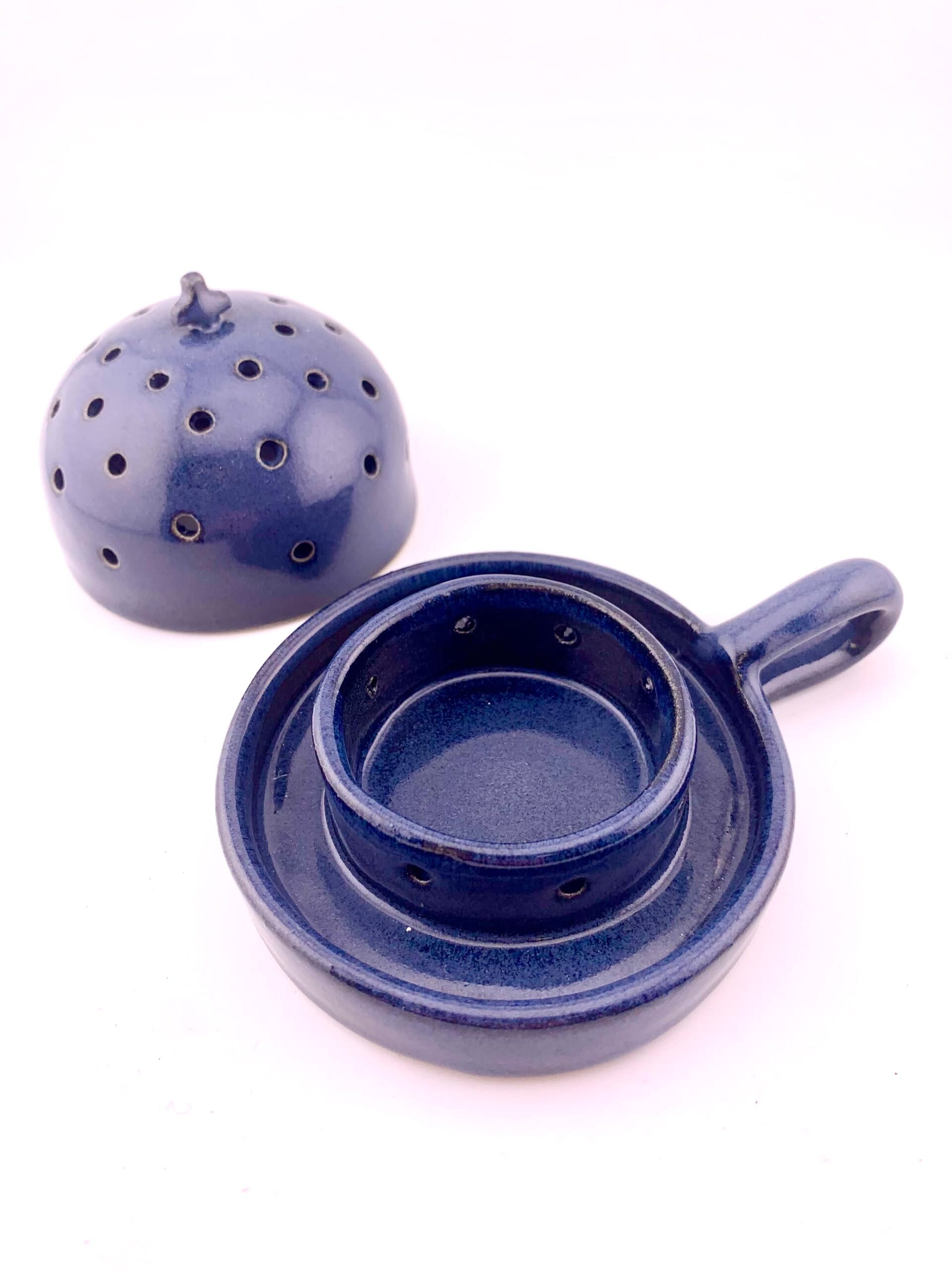 Kadzielnica domowa granatowa — ceramiczna kadzielnica do domowej modlitwy
